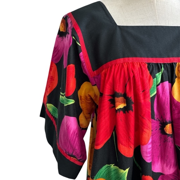 Krist Gudnason California Vintage Floral Kaftan House Dress 1970 Mumu Size Small - Picture 2 of 8